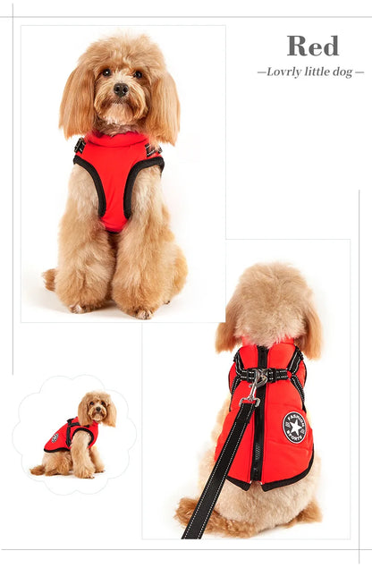 Winter Jacket for Dog Warm Clothes Waterproof Warm Clothes Chest Back One Pet Dog Down Clothes Fashion New Pet Clothing