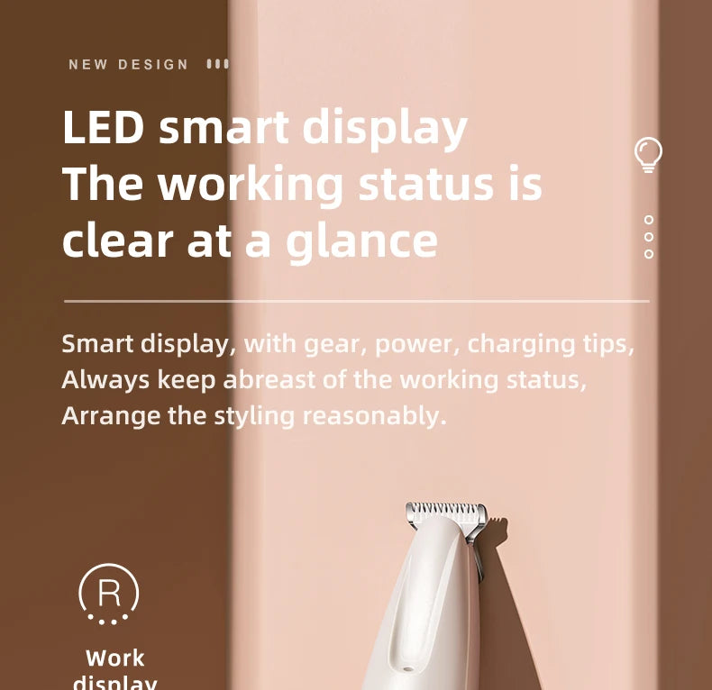 Pet Dog Electric Groomer Trimmer with LED Light Waterproof Pet Foot Hair Trimmer Low Noise Cat Dog Face Foot Ear Hip Paw Shaver