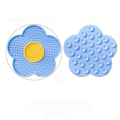 Pet Supplies Cat Licking Pad Sun Flower Shape Silicone Dog Licking Plate Cute Pet slow licking mat