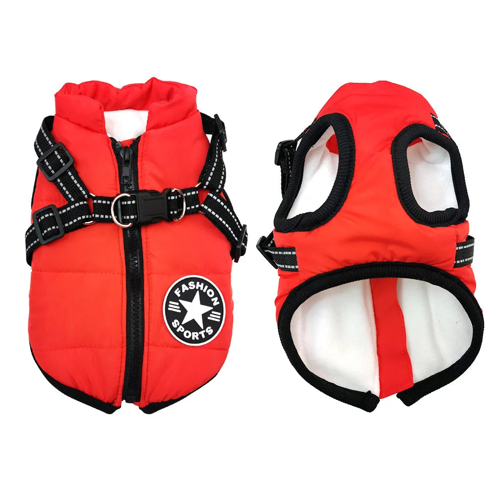 Winter Jacket for Dog Warm Clothes Waterproof Warm Clothes Chest Back One Pet Dog Down Clothes Fashion New Pet Clothing