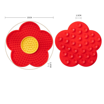 Pet Supplies Cat Licking Pad Sun Flower Shape Silicone Dog Licking Plate Cute Pet slow licking mat