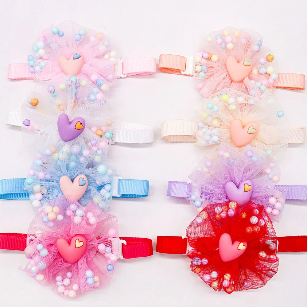 20pcs Pet Bowties Dog Bow Tie Collar Lace Colorful Fashion Bulk Grooming Dogs Products for Small Dog Cat Bowties Pet Accessories