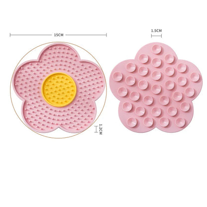 Pet Supplies Cat Licking Pad Sun Flower Shape Silicone Dog Licking Plate Cute Pet slow licking mat