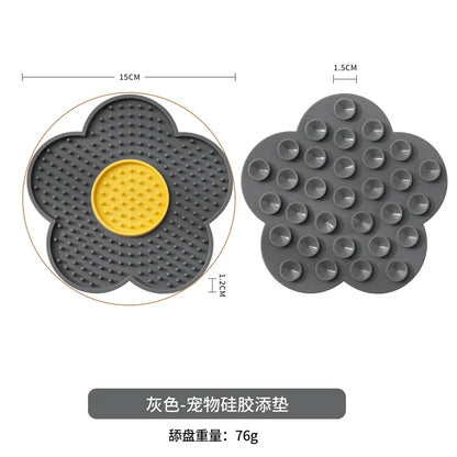 Pet Supplies Cat Licking Pad Sun Flower Shape Silicone Dog Licking Plate Cute Pet slow licking mat