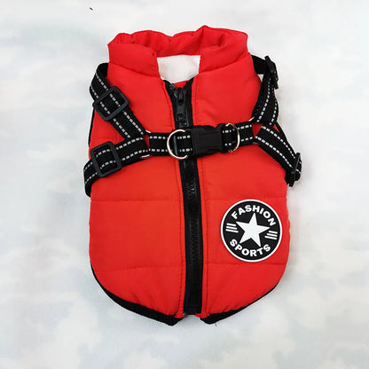 Winter Jacket for Dog Warm Clothes Waterproof Warm Clothes Chest Back One Pet Dog Down Clothes Fashion New Pet Clothing