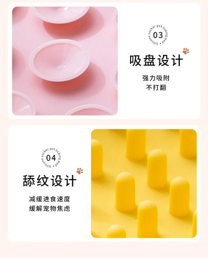 Pet Supplies Cat Licking Pad Sun Flower Shape Silicone Dog Licking Plate Cute Pet slow licking mat