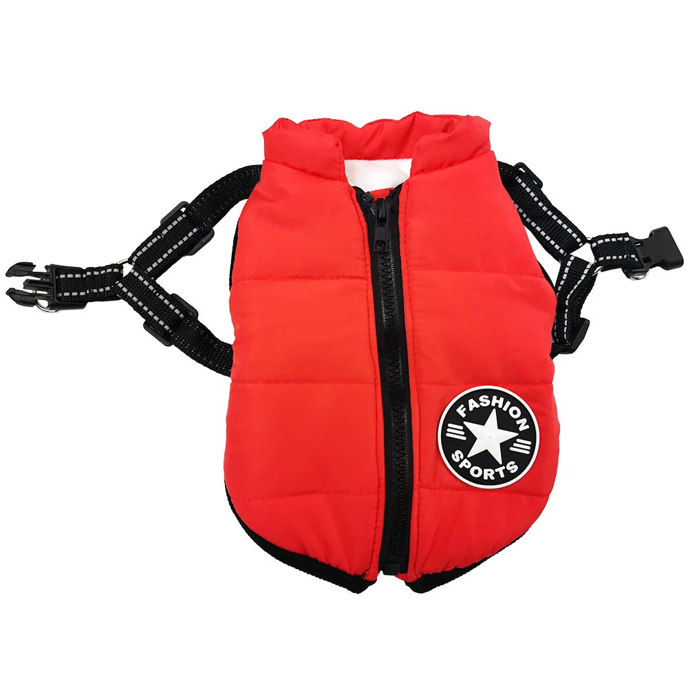 Winter Jacket for Dog Warm Clothes Waterproof Warm Clothes Chest Back One Pet Dog Down Clothes Fashion New Pet Clothing