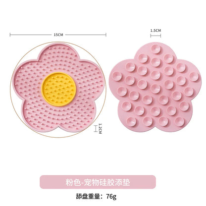 Pet Supplies Cat Licking Pad Sun Flower Shape Silicone Dog Licking Plate Cute Pet slow licking mat