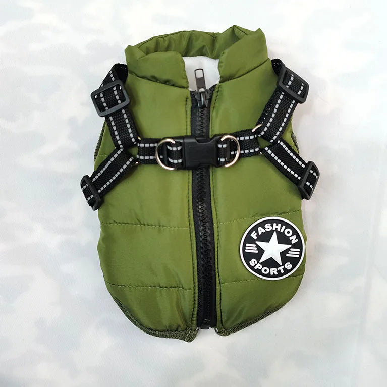 Winter Jacket for Dog Warm Clothes Waterproof Warm Clothes Chest Back One Pet Dog Down Clothes Fashion New Pet Clothing