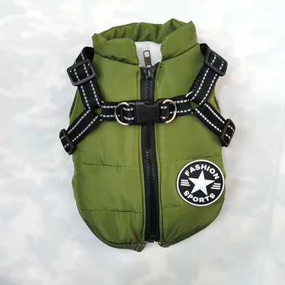 Winter Jacket for Dog Warm Clothes Waterproof Warm Clothes Chest Back One Pet Dog Down Clothes Fashion New Pet Clothing