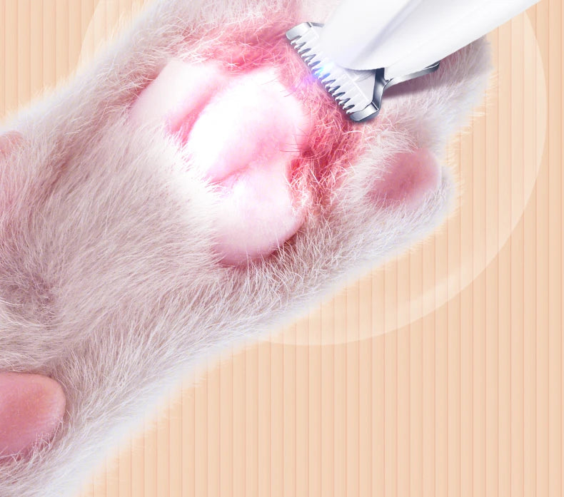 Pet Dog Electric Groomer Trimmer with LED Light Waterproof Pet Foot Hair Trimmer Low Noise Cat Dog Face Foot Ear Hip Paw Shaver