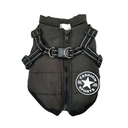 Winter Jacket for Dog Warm Clothes Waterproof Warm Clothes Chest Back One Pet Dog Down Clothes Fashion New Pet Clothing