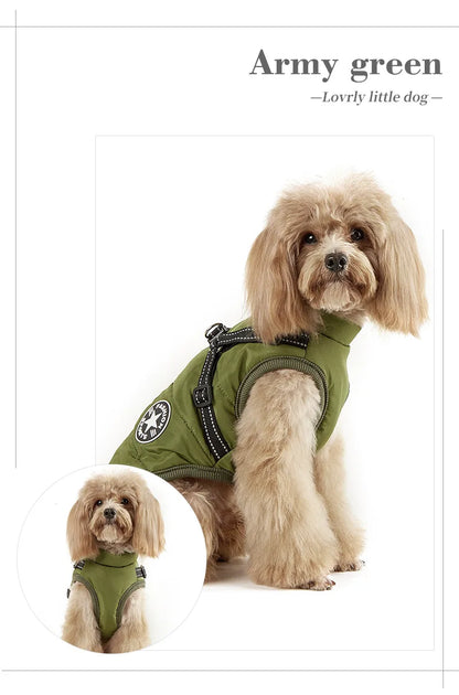 Winter Jacket for Dog Warm Clothes Waterproof Warm Clothes Chest Back One Pet Dog Down Clothes Fashion New Pet Clothing