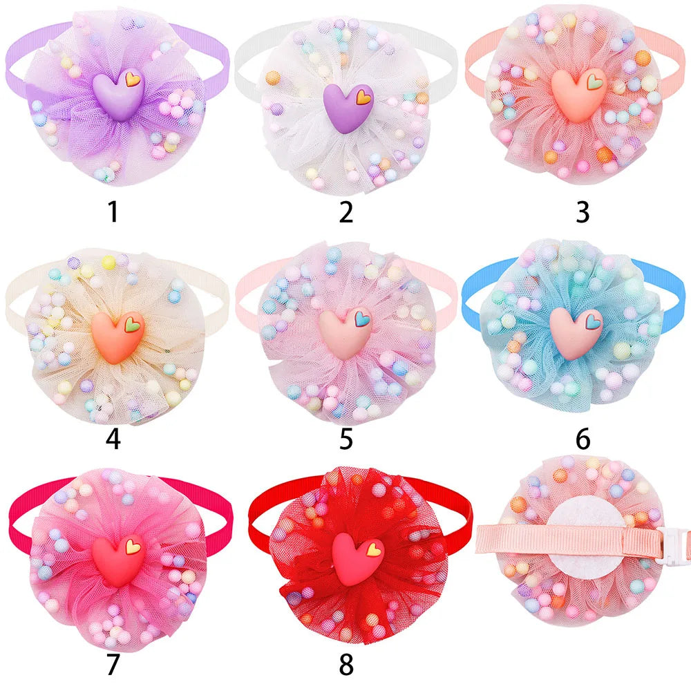 20pcs Pet Bowties Dog Bow Tie Collar Lace Colorful Fashion Bulk Grooming Dogs Products for Small Dog Cat Bowties Pet Accessories