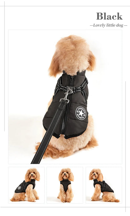 Winter Jacket for Dog Warm Clothes Waterproof Warm Clothes Chest Back One Pet Dog Down Clothes Fashion New Pet Clothing