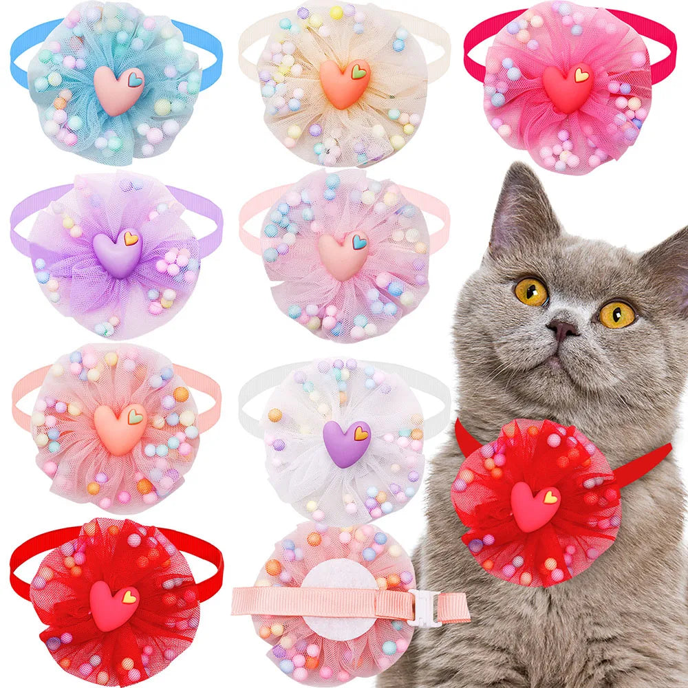 20pcs Pet Bowties Dog Bow Tie Collar Lace Colorful Fashion Bulk Grooming Dogs Products for Small Dog Cat Bowties Pet Accessories