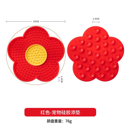 Pet Supplies Cat Licking Pad Sun Flower Shape Silicone Dog Licking Plate Cute Pet slow licking mat