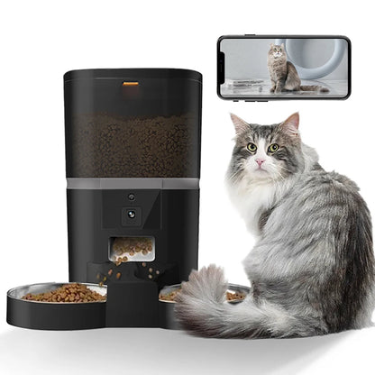 4L Double Meal Camera APP Automatic Pet Feeder Time For Pet Cats Dog Food Stainless Steel Bowl Video Dispenser Smart Pet Feeder