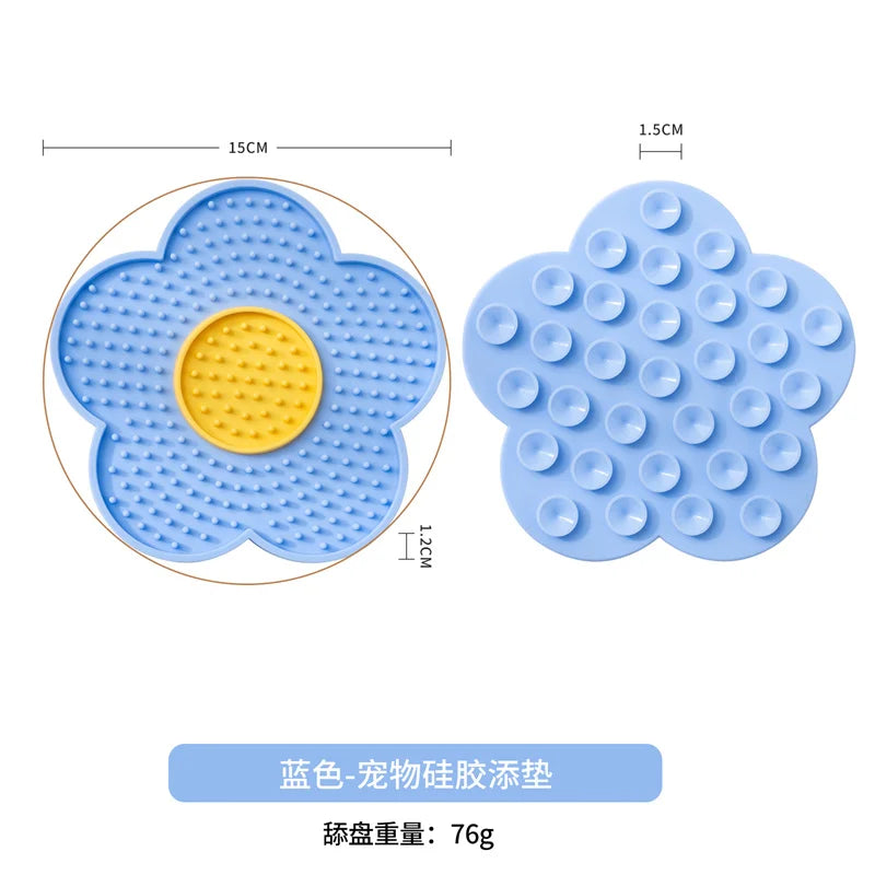 Pet Supplies Cat Licking Pad Sun Flower Shape Silicone Dog Licking Plate Cute Pet slow licking mat