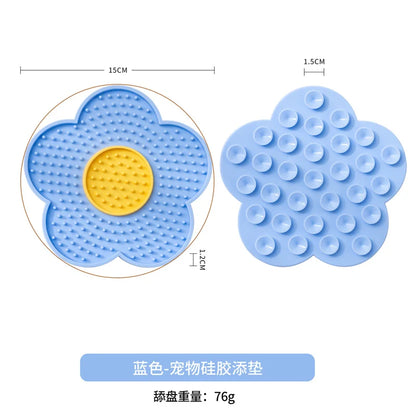 Pet Supplies Cat Licking Pad Sun Flower Shape Silicone Dog Licking Plate Cute Pet slow licking mat