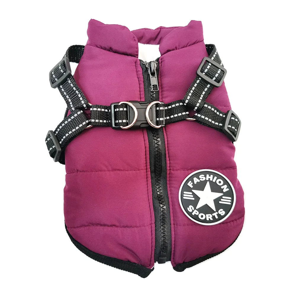 Winter Jacket for Dog Warm Clothes Waterproof Warm Clothes Chest Back One Pet Dog Down Clothes Fashion New Pet Clothing