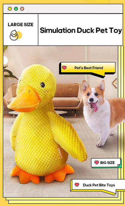 Dog Toy Stomping Duck Bite Resistant Grinding Teeth Cleaning Large Dog Interactive Entertainment Puppy Boredom Pet Plush Toy