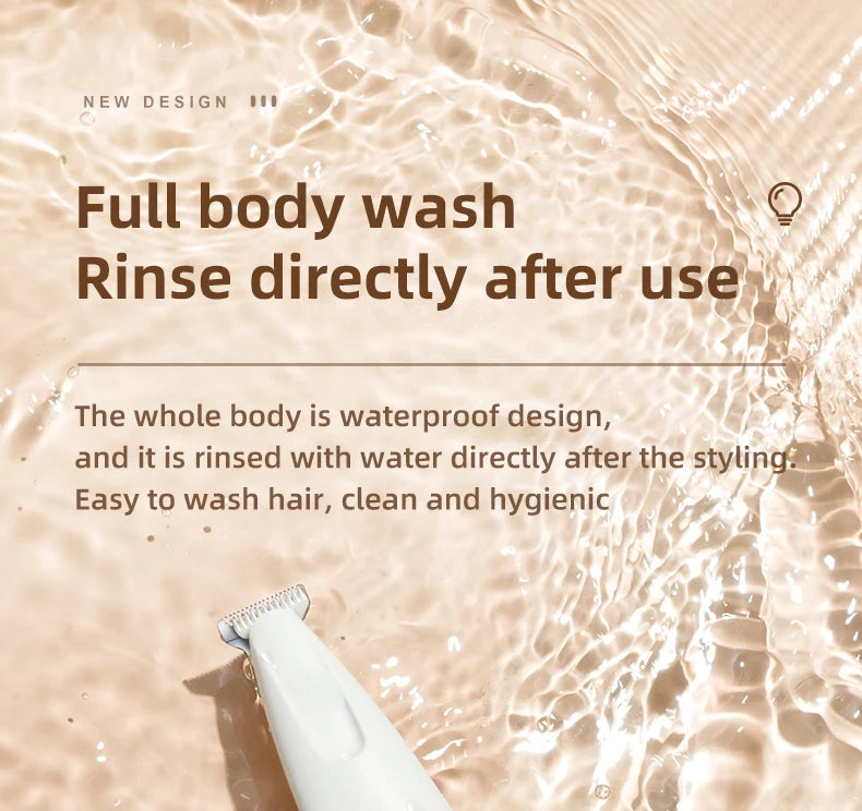 Pet Dog Electric Groomer Trimmer with LED Light Waterproof Pet Foot Hair Trimmer Low Noise Cat Dog Face Foot Ear Hip Paw Shaver