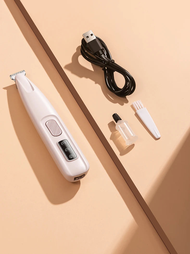 Pet Dog Electric Groomer Trimmer with LED Light Waterproof Pet Foot Hair Trimmer Low Noise Cat Dog Face Foot Ear Hip Paw Shaver