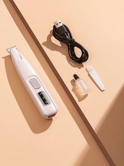 Pet Dog Electric Groomer Trimmer with LED Light Waterproof Pet Foot Hair Trimmer Low Noise Cat Dog Face Foot Ear Hip Paw Shaver