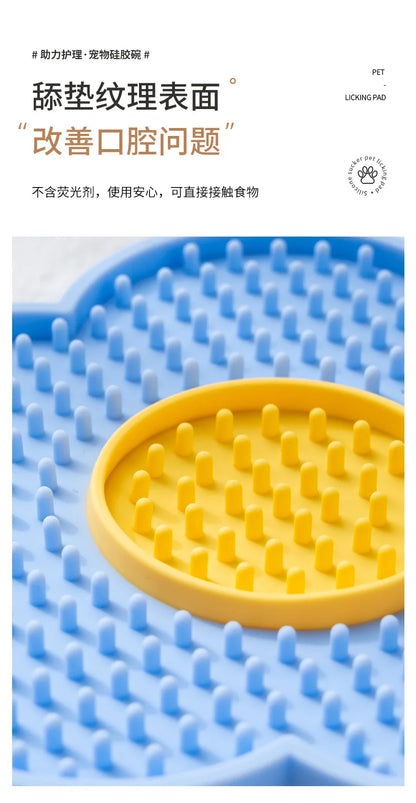 Pet Supplies Cat Licking Pad Sun Flower Shape Silicone Dog Licking Plate Cute Pet slow licking mat